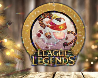 Holographic League of Legends Poro Cosplay Lee Sin Ornament, Cute LOL Poro Fighter Christmas Decor, Gamer Holiday Gift