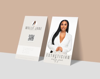 Esthetician Business Cards  | Business Card Canva | Estheticians Card, Digital Download