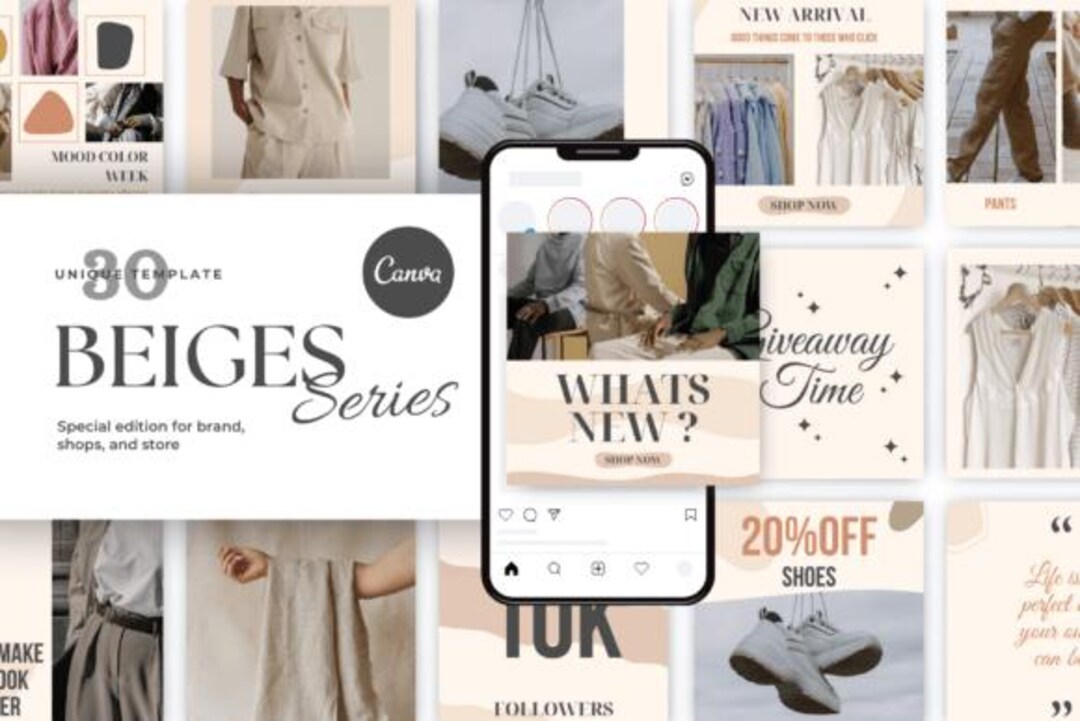 Elegant Instagram Carousel Templates Beige Neutral Aesthetic Canva ...