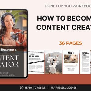 How to become a Content Creator, Social Media Creator PLR MRR Canva Ebook Master Resell Rights Private Label Right PLR, Dfy Influencer Guide