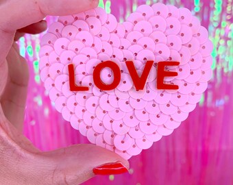 Love Conversation Heart pin/clip