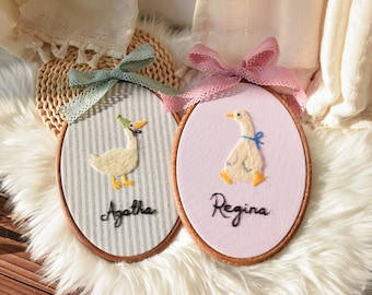 Art mural pour chambre d'enfant en feutre d'oie : cerceau en feutre fait main personnalisé, décoration de chambre de bébé