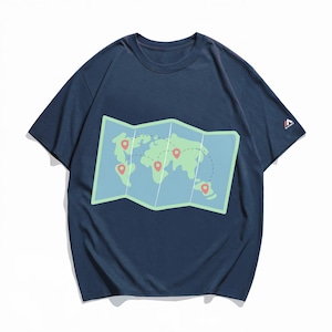 Camiseta Global Journey - Impresión artística de mapa del mundo (ecológica)