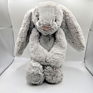 Jellycat Medium Bashful Grey Bunny Authentic - Retired-shipping from US