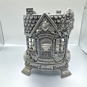 Funda para portavelas de peltre: Hogar, dulce hogar, compatible con velas de 3 mechas