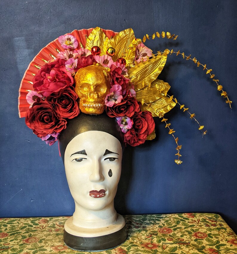 Flower skull crown floral crown faerie crown skull Etsy