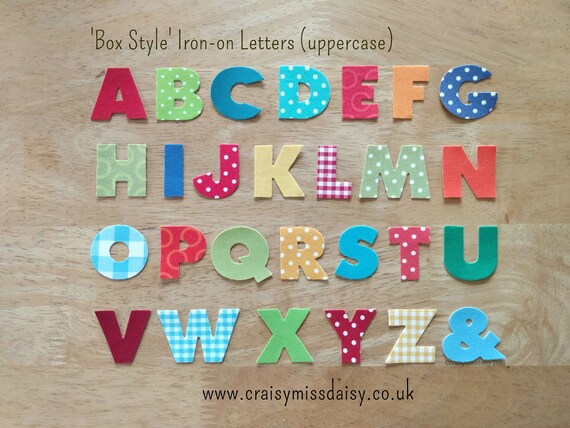 Iron On Fabric Letters Uppercase Box Style 3 2 Cm Appliques Etsy Iron On Fabric Letters Uppercase Box Style 3 2 Cm Appliques Etsy