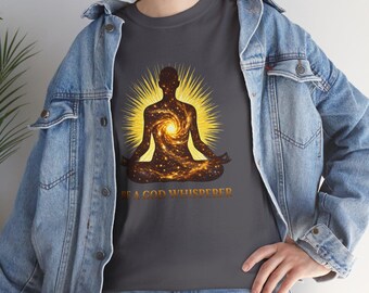 Spiritual Meditation T-Shirt, God Whisperer Shirt, Galaxy Yoga Tee, Faith Expression Apparel, Deep Thinker Gift, Mindful Graphic Tee