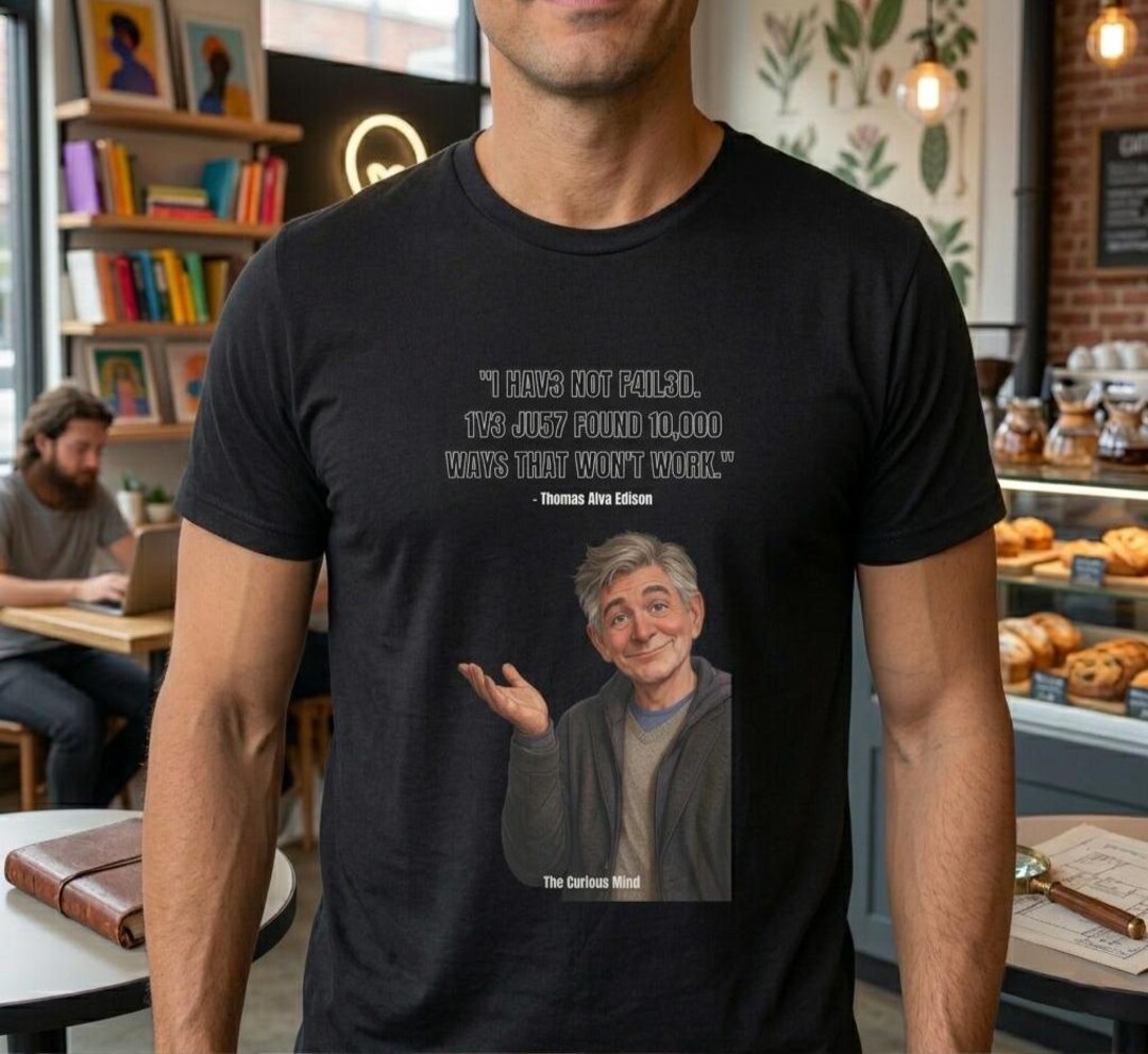 Thomas Edison — 10,000 Attempts Quote Tee
