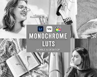 15 Monochrome Film LUTs for Video Color Grading | Black & White LUTs for Premiere Pro, After Effects, DaVinci Resolve, VN Editor
