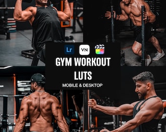 25 Gym & Fitness Video LUTs for Premiere Pro,Final Cut Pro VN LUTs, Dark Cinematic Workout Filters for Reels, Shorts,Videos Instagram Ads HD
