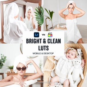 30 Bright Clean Mobile Video LUTs,Light & Airy Clean Girl Filters,Soft Natural Influencer Instagram Video Editing,Instagram Reels Video Luts
