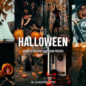 10 Halloween Lightroom-presets, humeurige herfstpresets, esthetische presets, herfstfotofilter, Instagram-presets, Lightroom Mobile en desktop