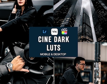 20 DARK CINEMATIC  LUTs For Color Grading,Final Cut Pro LUTs,Da Vinci LUTs,Cinematic LUTs,Premiere Pro LUTs,Movie LUTs,VN LUTs,Video Filters