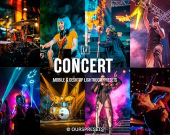 15 CONCERT Lightroom Mobile & Desktop Presets | Night Club Presets | Live Music Presets | Night Life Presets | Event Presets | DJ Presets.
