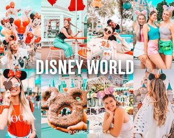 10 Disneyland Theme Park Lightroom Presets Mobile & Desktop, Bright Vibrant Colorful Presets for Instagram, Travel Presets,Bloggers Presets.