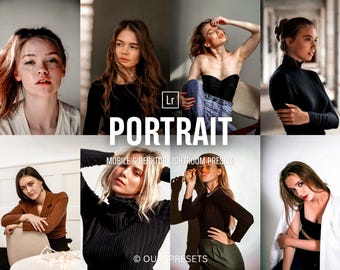 20 presetów PORTRETOWYCH, Idealna skóra, Presety rozświetlające, Presety studyjne, Presety mobilne Lightroom, Filtr na Instagramie, Presety upiększające, Filtr fotograficzny