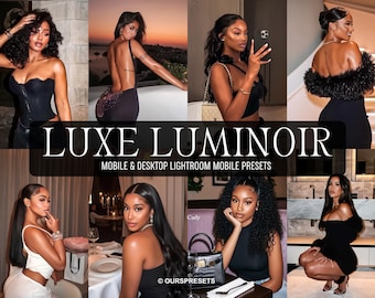 15 MELANIN LUMINOIR Lightroom Mobile & Desktop Presets,Dark Skin Blogger Aesthetic Preset,Influencer Luxury Filter,Melanin Color Pop Presets