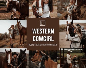 20 WESTERN Lightroom Mobile Presets, Cowgirl Presets, Rustic Presets, Brown Presets, Bohemian Presets, Instagram Filter, Blogger Presets.