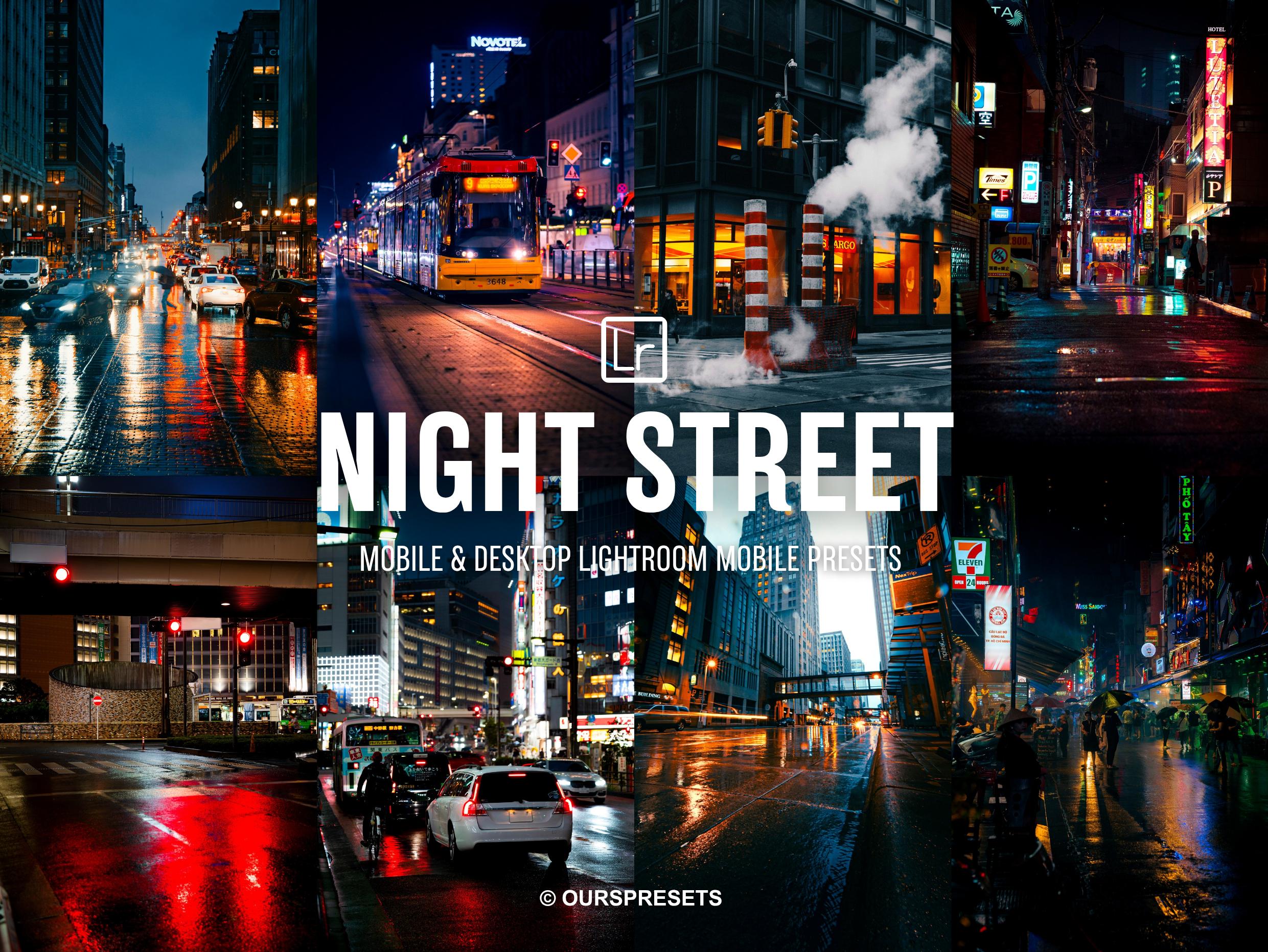 15 STREET Lightroom Mobile Ajustes preestablecidos para móviles y ordenadores, Ajustes preestablecidos cinematográficos nocturnos, Ajuste preestableci