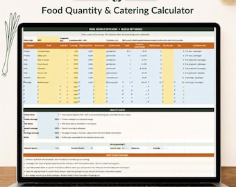 Feed the Crowd Food Calculator | Excel & Apple Numbers