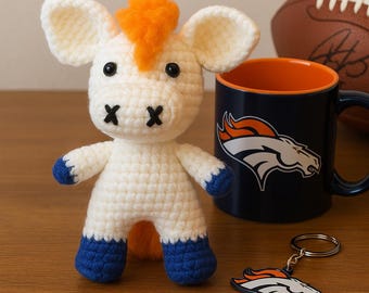 Football Bronco Crochet Pattern, Amigurumi Plush, Fan Art PDF