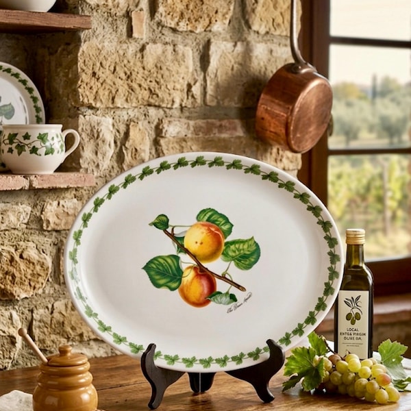 Vintage English Country Style Fruit Oval Baker – Fire & Ice Pomona Roman Apricot