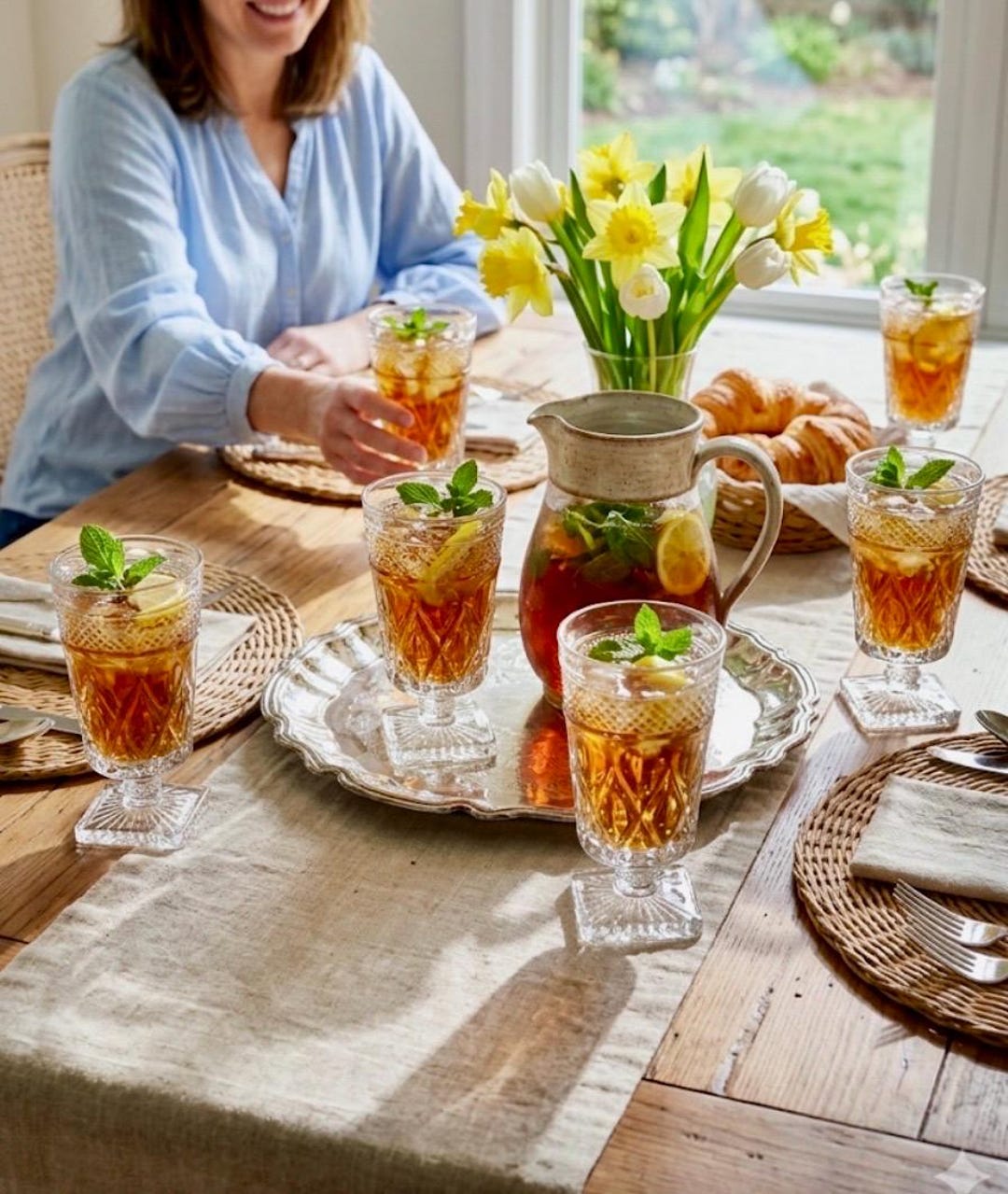 Vintage Imperial Glass Cape Cod Iced Tea Goblets Set (6) Clear Pressed ...