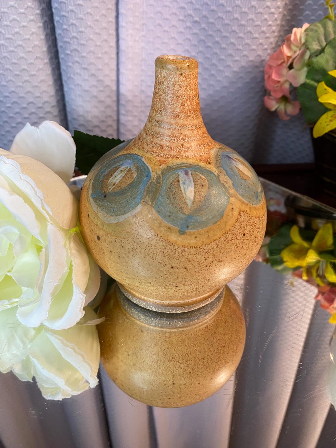 Vintage Mid-century Modern Studio Art Pottery Vase | Earth Tone Blue ...