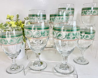 Pfaltzgraff 8 "French Quarter" Iced Tea Glasses, Vintage 16 oz Goblets, Discontinued Glassware Pattern
