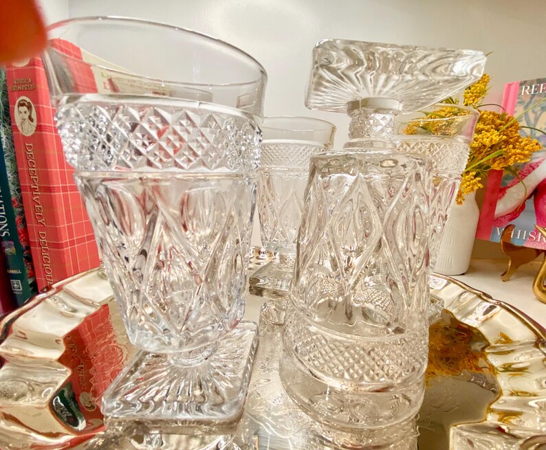 Vintage Imperial Glass Cape Cod Iced Tea Goblets Set (6) Clear Pressed ...