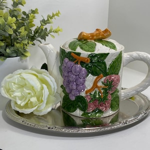 Vintage Strawberry Ceramic Teapot