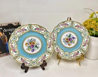 Sevres Collection by Andrea Sadek 8" Multicolor French Style Porcelain Plates - Set of 2