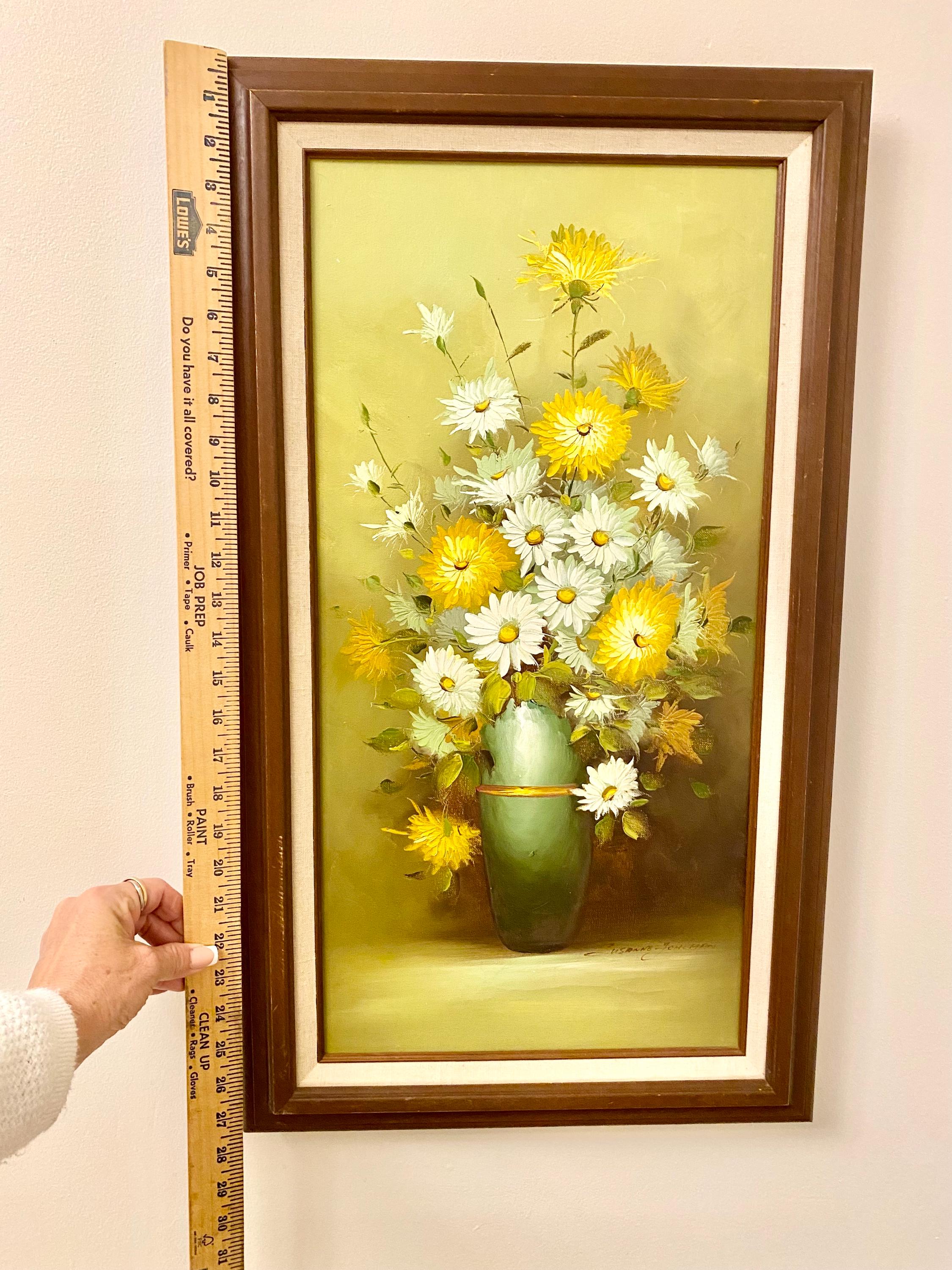 Vintage Susanne Fohlman Floral Oil Painting – 1970s Impasto