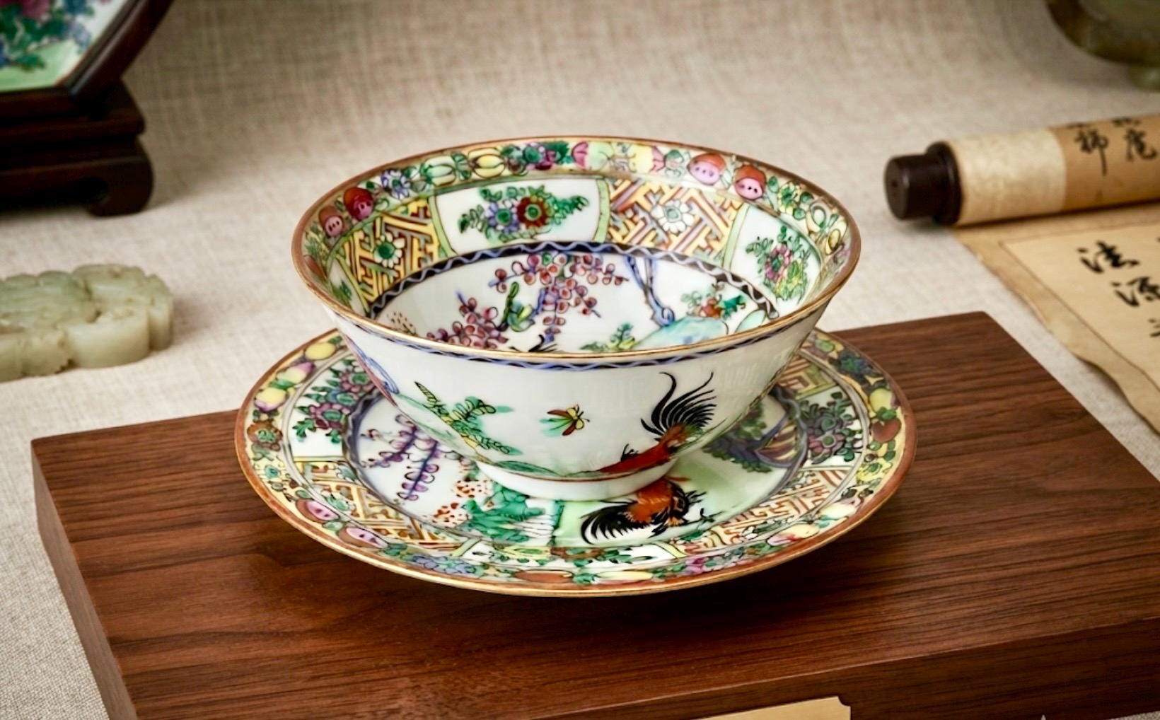 Rooster Bowl Chinese Vintage - Etsy