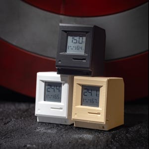 Retro Macintosh Style Thermometer Display Monitor Mini Desktop Hygrometer Vintage Tech Decor for PC Mac Desk Setup & Nerdy Birthday Gift