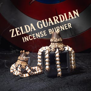 Zelda Guardian Incense Burner 3D Printed Figurine Gaming Room Decor Collectible Statue Nerdy Gift for Fans BotW Game Desk Display Ornament
