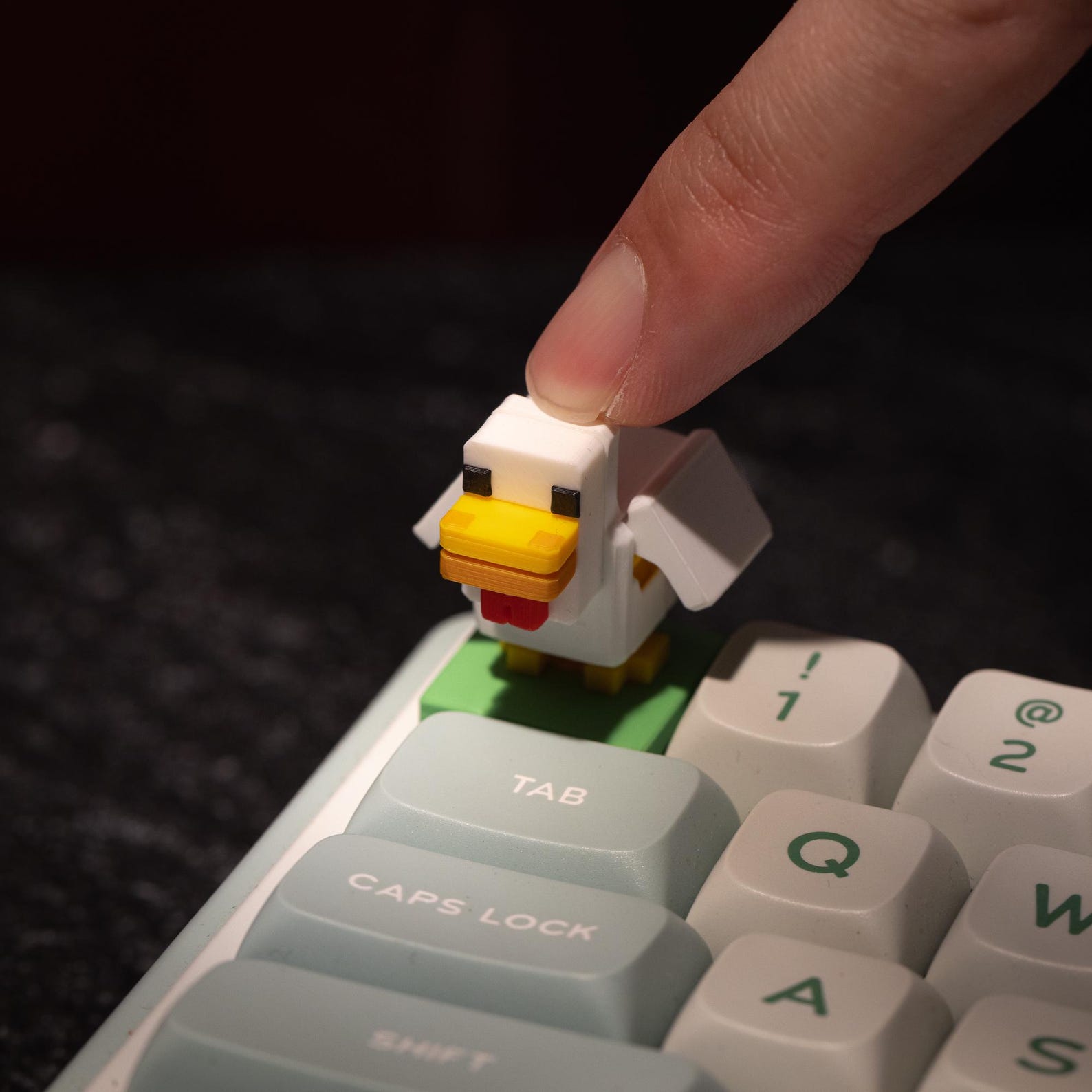 Handmade Minecraft Chicken Keycap for Cherry MX Keyboard With Movable ...