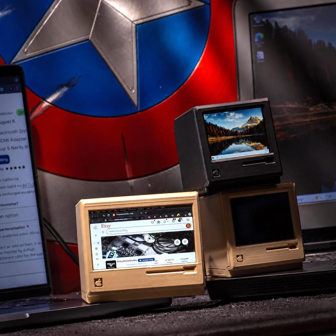 Retro Apple Macintosh Style Mini Monitor External Display With