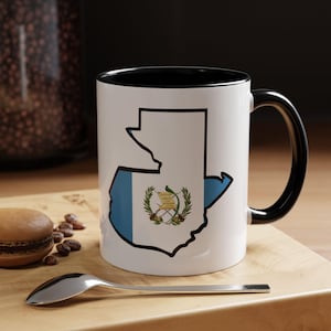 My Heart Is in Guatemala Kaffeetasse - Landkarte über Flagge - Geschenk für Guatemala (englische Version)