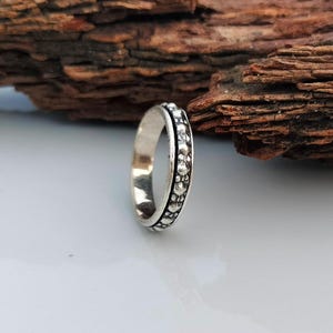 925 Sterling Silver Spinner Ring | Ring |Handmade Meditation Ring |Mindfulness Anxiety Ring| Anxiety Relief Fidget Band for Her or Him