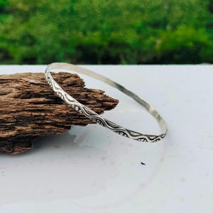 Sterling Silver Bangle Bracelet | 925 Silver Band | Dainty Cuff Bangle | Gift for Women | Stackable Jewelry| Everyday Jewelry | Gift for Her