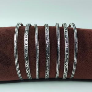 Silver Bangle Shop , Minimalist Jewellery,7 set Handmade Bangles, Sterling Silver Bangle Silver Bangle Studio Bangle  Silver Gift for her
