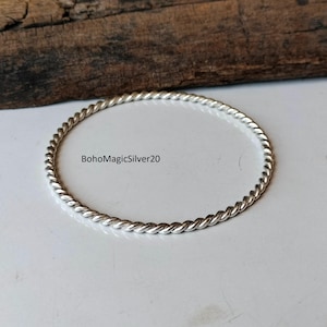 925 Sterling Silver Band Bangle | Handmade Minimalist Cuff Bracelet|Simple Silver Band Bangle | Classic Sterling Silver Cuff for Women