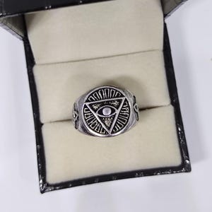 Evil Eye Ring, Protection Ring , Men&#39;s ring , Minimalist Brass Ring ,Ethnic Ring ,All Seeing Eye Ring