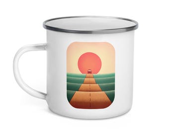 Sunset Road Enamel Mug