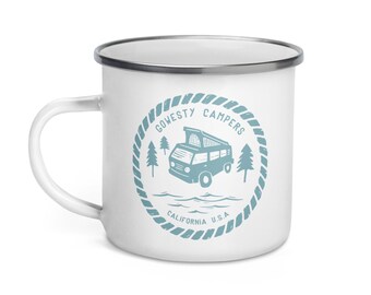 Woodcut Westy Life Enamel Mug