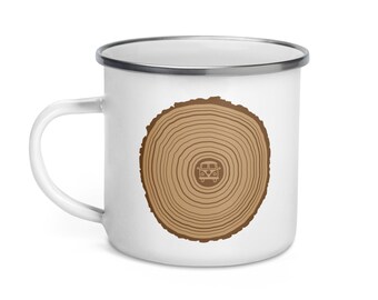 Origin Tree Ring Enamel Mug
