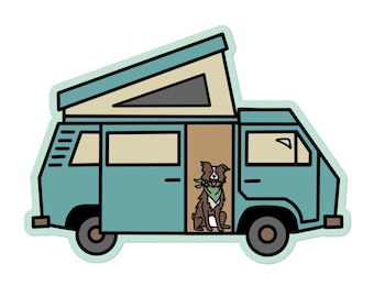 Pegatina sin burbujas para perro en Vanagon T3 Westy Pop-Top Camper Van