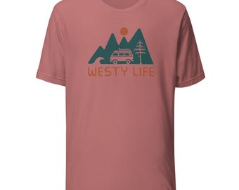Camiseta inspirada en la furgoneta camper Rollyn Westy Life T3 Vanagon con techo elevable